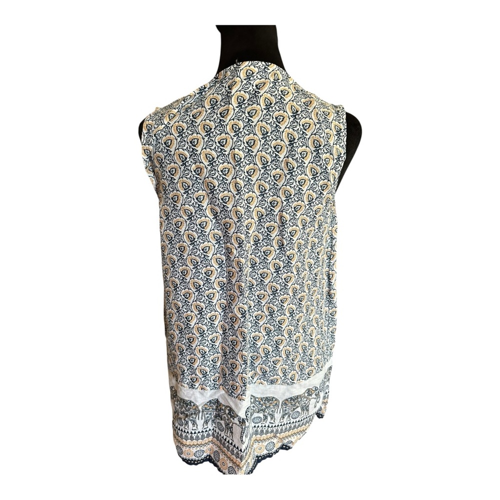 J. Jill Love Linen Women’s Elephant Print Sleeveless Tunic Top – Size S - Picture 4 of 16